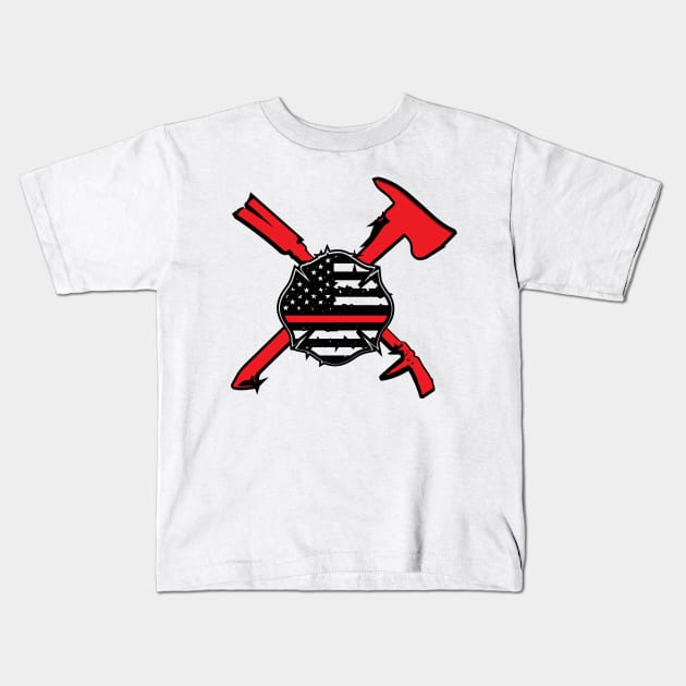 fire department shield Kids T-Shirt by WPHmedia